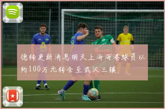 德转更新消息明天上海海港球员以约100万元转会至武汉三镇